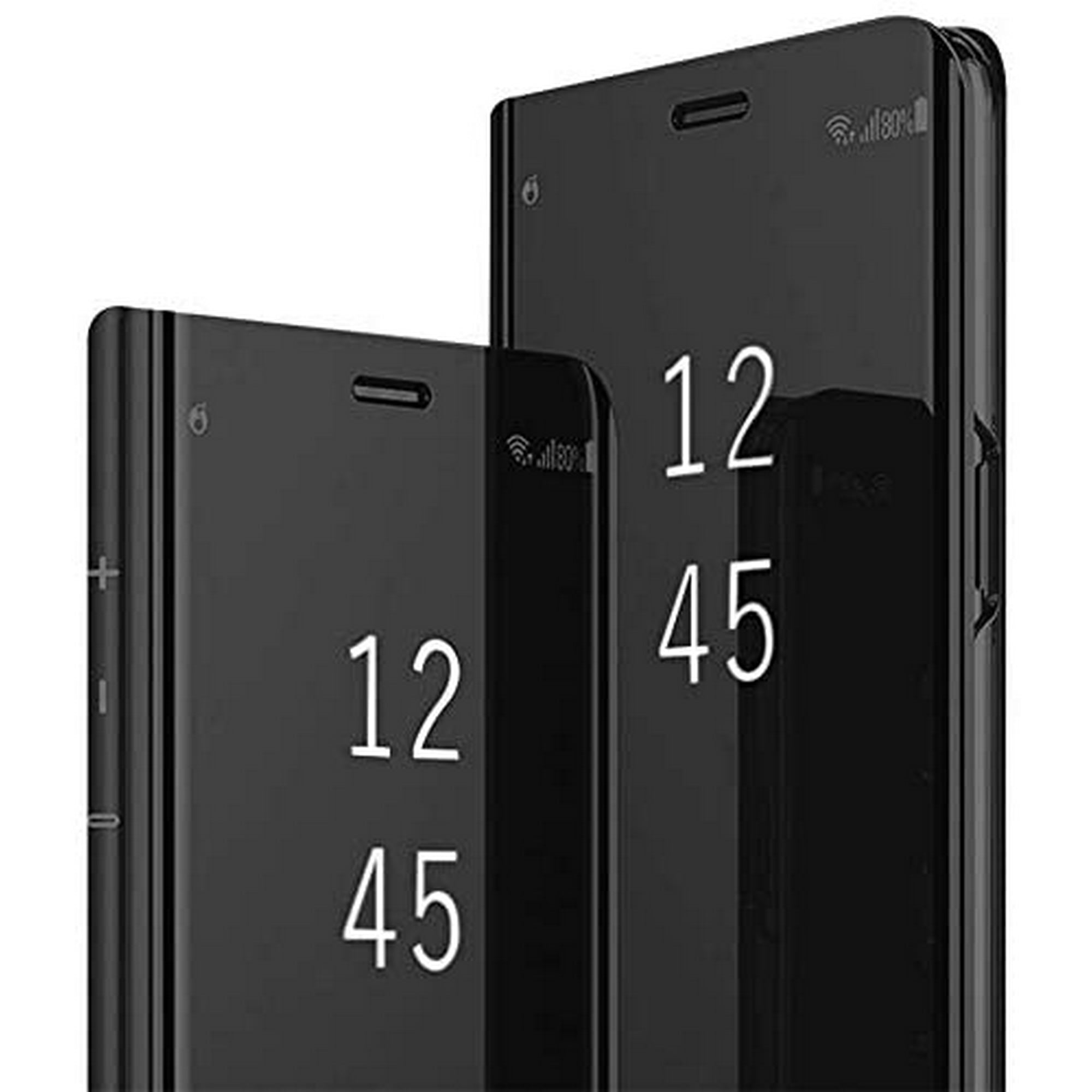 Galaxy Note 10 Case,Suchling Mirror Makeup Case Luxury Slim View Standing Clear Flip Kickstand Protective Full Cover Case for Samsung Galaxy Note 10 Mirror Black 2019 Release